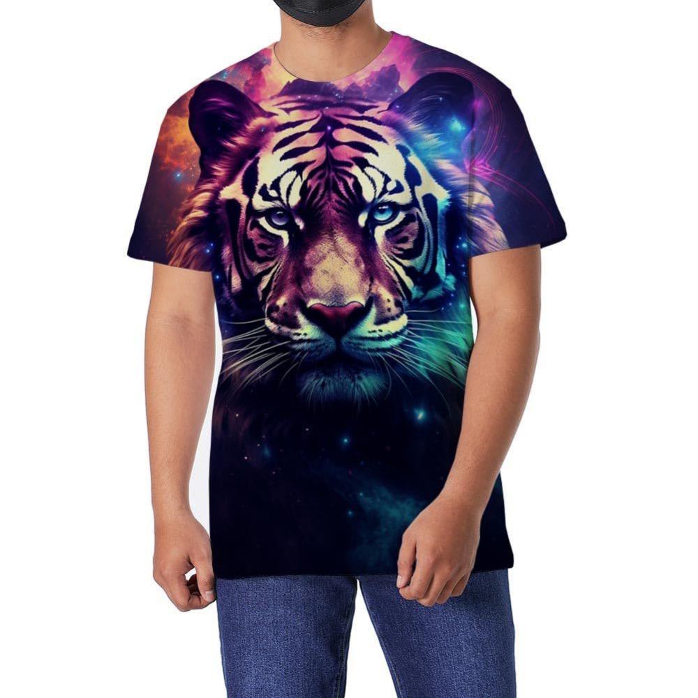Fierce Animal Series 3D Digital Printed Men's Street Trendy Round Neck Short Sleeved T-shirt
