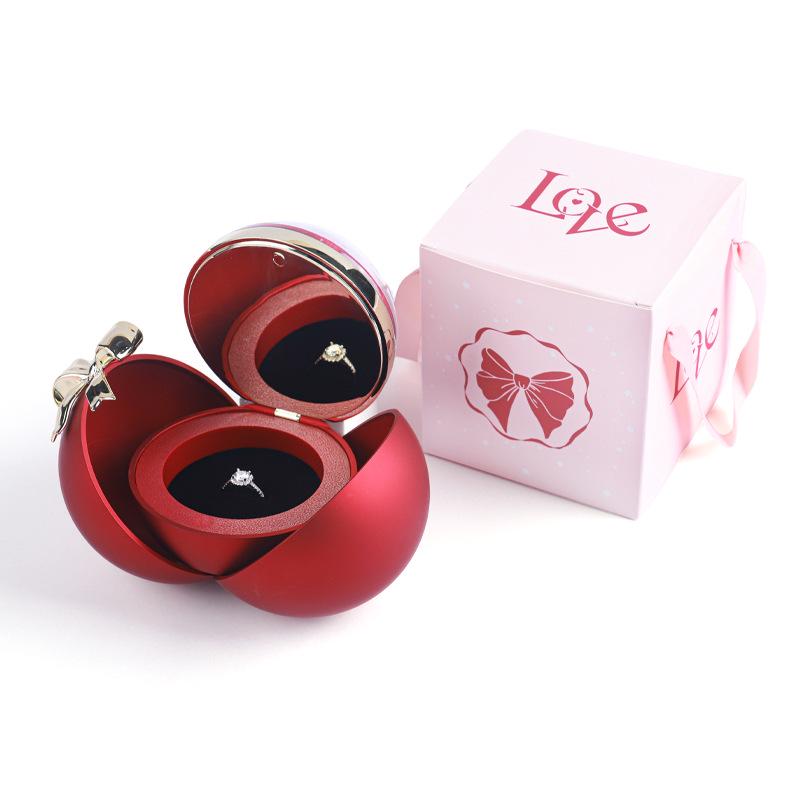 Luxury Valentine's Gift Box: Soap Rose, Necklace & Ring Display for Romantic Gesture