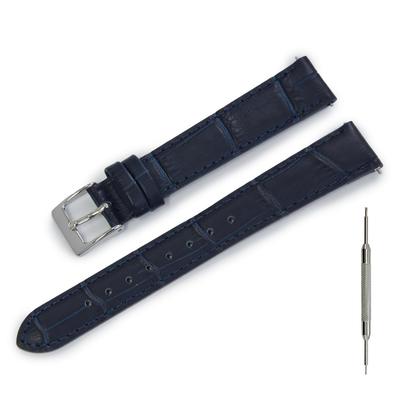 CASSIS Calfskin Embossed Watch Strap, Waterproof Backing, AVALLON 20mm, Dark Blue, with Replacement Tool, X1022238061020M