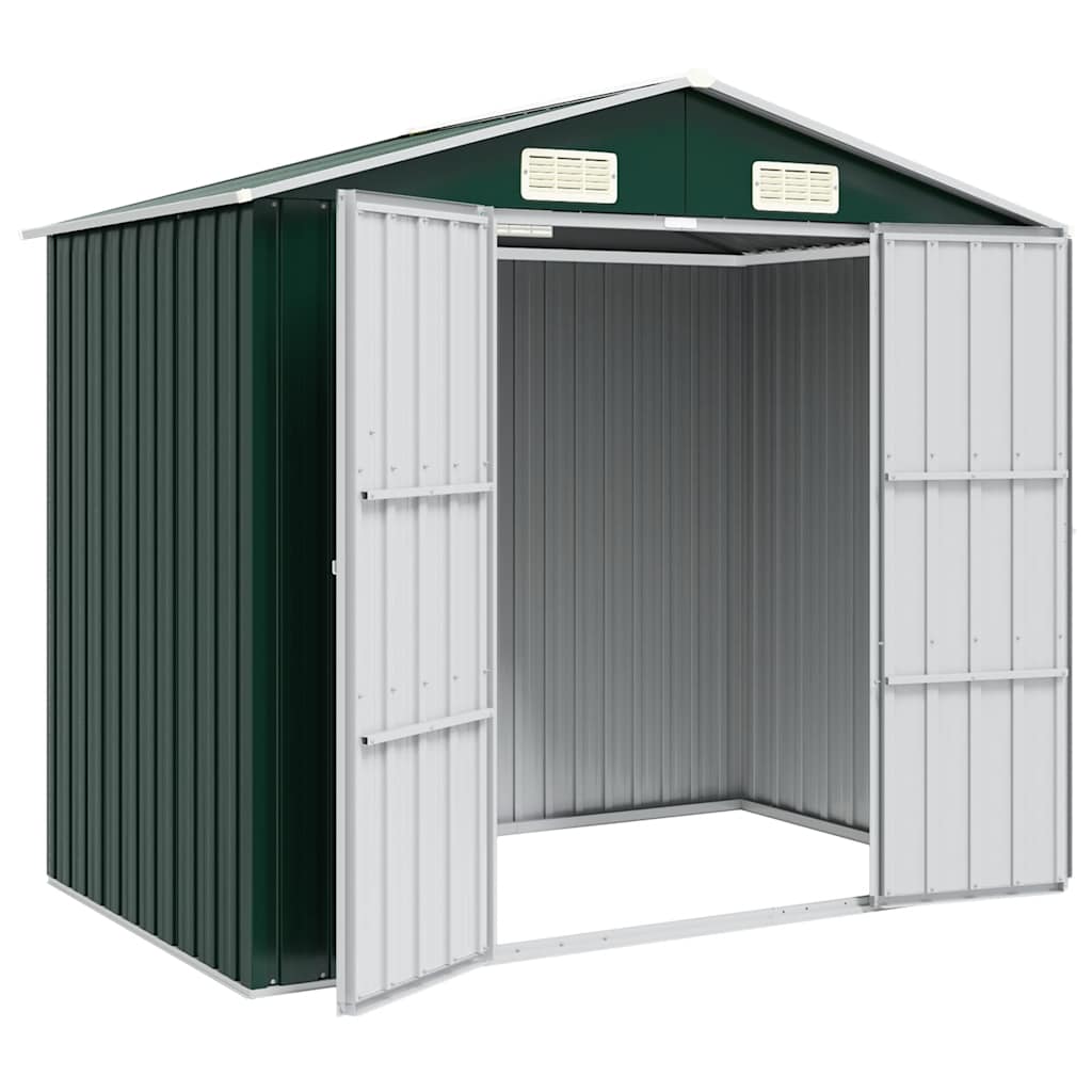 Garden Shed Green 205 x 129 x 183 cm Galvanized Steel