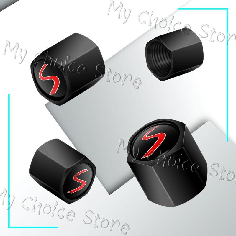 4Pcs/set Metal Alloy S Emblem Car Wheel Tire Valve Stem Caps For Mini Cooper S Logo John Cooper Works R55 R53 R52 F55 F54 F60 Rdxzk11