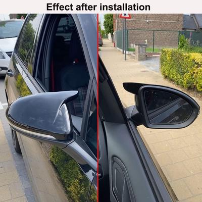 Car Rearview Side Mirror Cover Cap For VW GOLF 7 MK7 MK7.5 R GTI 2014-2020 Side Rear View Trim Case 1Pair Glossy Black Wing Cap