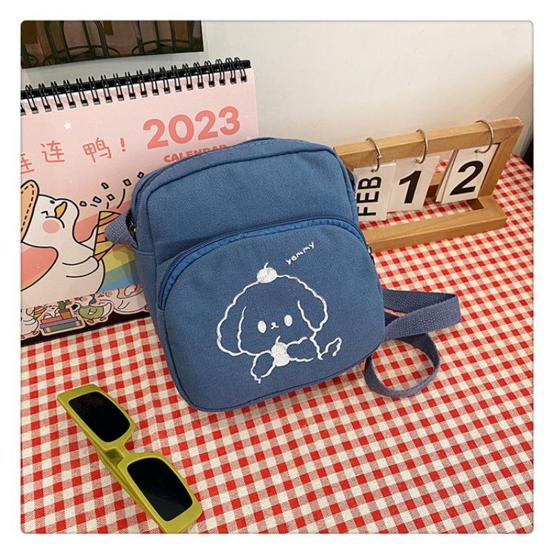 Japonský Harajuku styl kreslená plátěná taška korejská minimalistická crossbody peněženka pro studenty