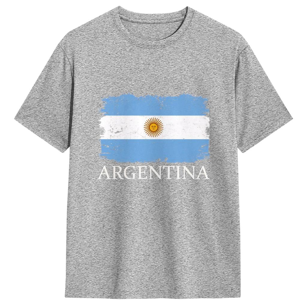 Argentina Flag Unisex T Shirt Fashion Tees Short Sleeve Round Collar Tshirts Cotton New Arrival Tops