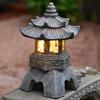 Exquisite Solar LED Pagoda Lantern Creative Landscap Decorative Lamp Statue Light  Balcony