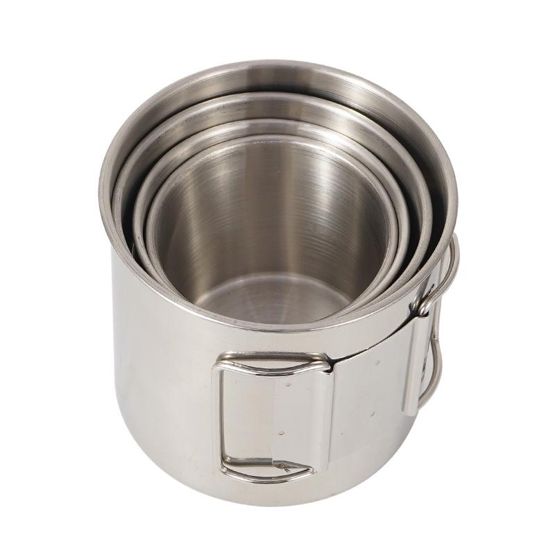 4-Piece 304 Stainless Steel Outdoor Camping & Travel Set: Foldable Cups & Bowls.