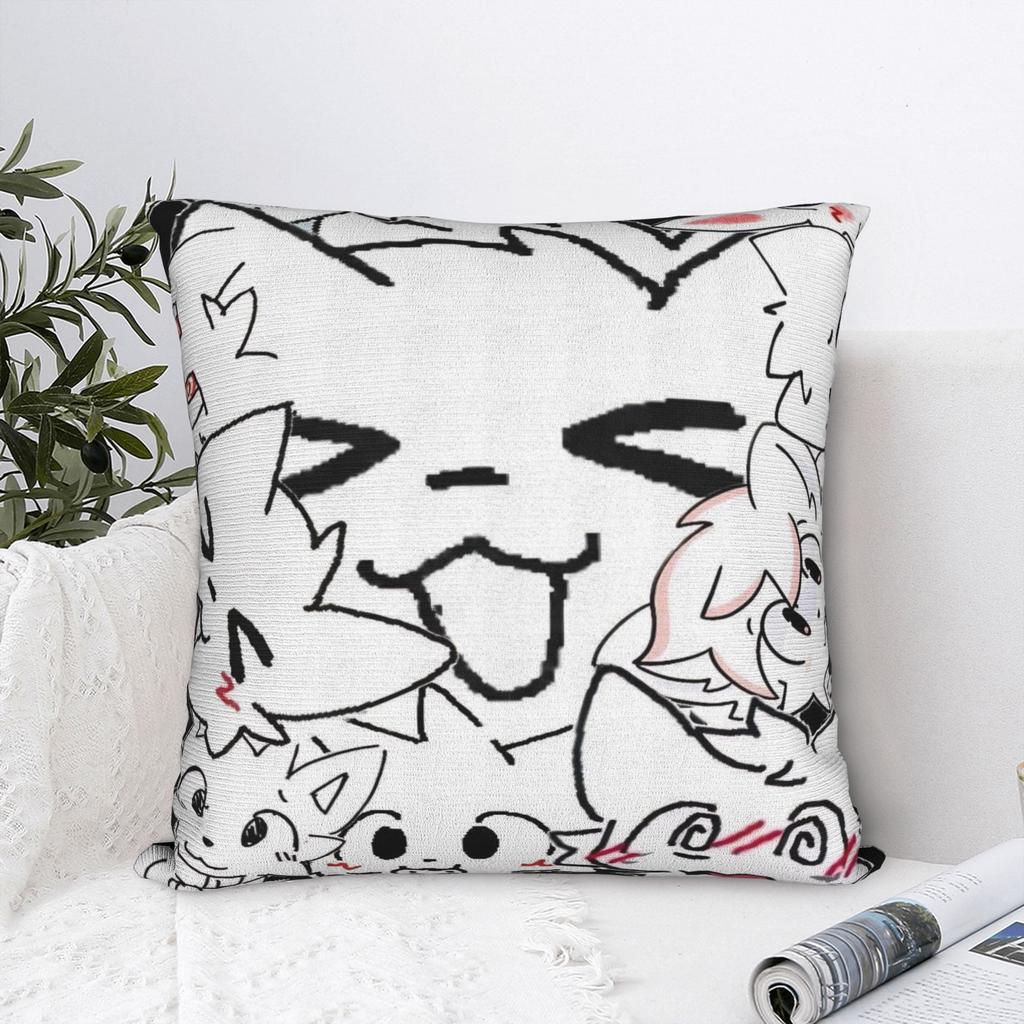 Boykisser Square Pillow Case Cat Cushion Cover Custom Zippered Decor Pillowcase for Car 18"