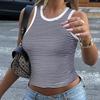 Spring 2025 Summer Cross-Border European and American Y2g Sexy Sweet and Spicy Style Knitted Stripes Contrast Color Top Vest Bottoming Shirt