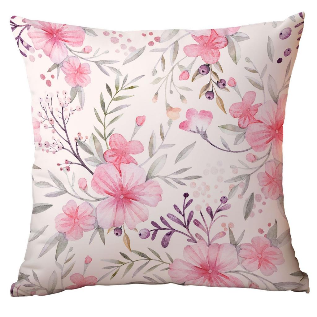 Chinesischer Stil Blumen und Grüne Blätter Kissenbezug Blumen und Blätter Sofa Kissen Sitzkissenbezug Premium Langlebig