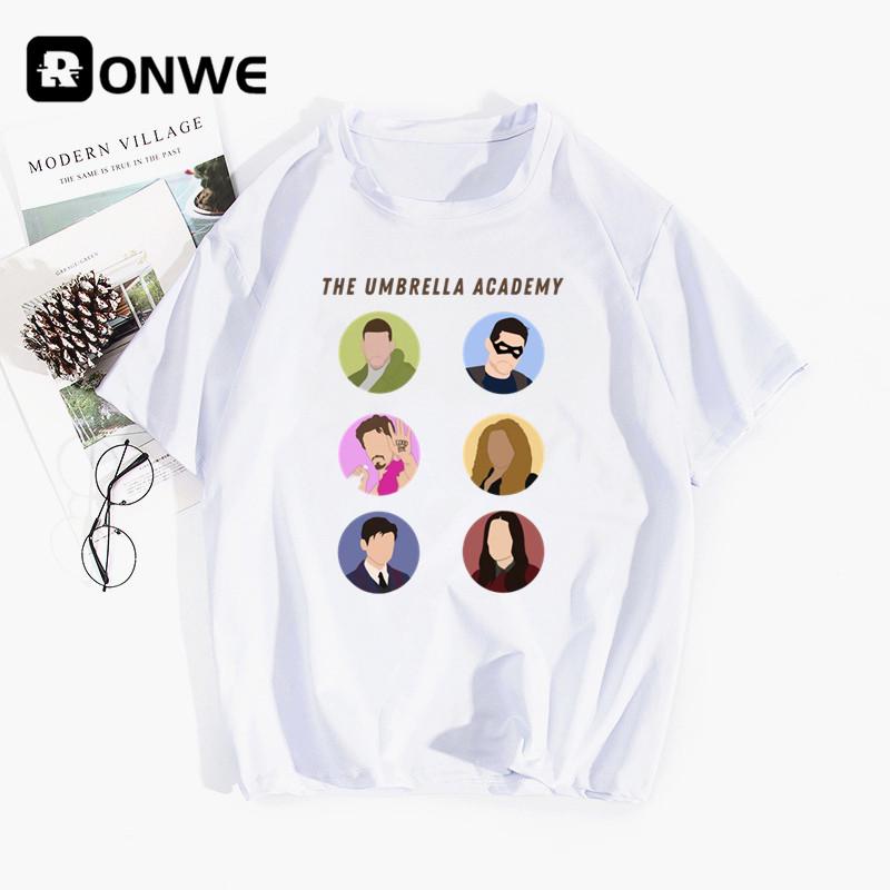 The Umbrella Academy Cha Cha Diego Vanya Luther Women T Shirts Gril Short Sleeve Casual Tops