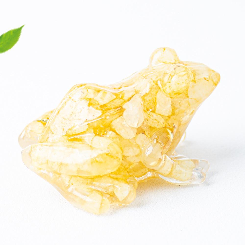 Crystal Resin Frog Aquarium Decor With Cute Design For Office Desk And Gift