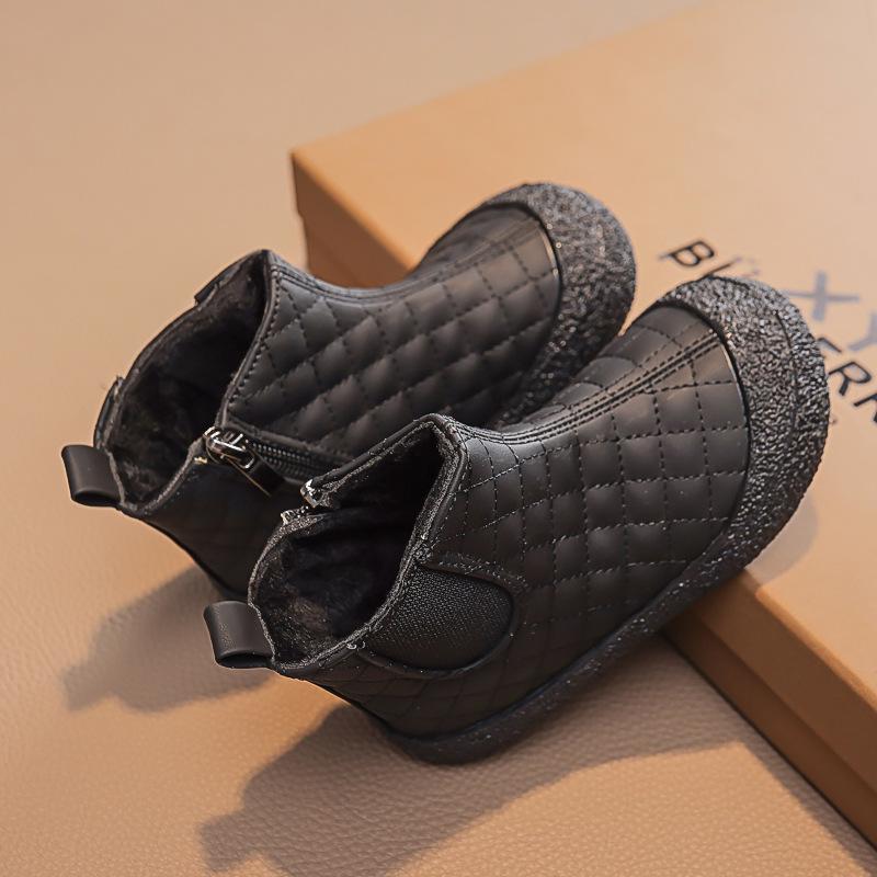 Kids' Winter Velvet Boots: Soft, Warm, Double Cotton Martin Boots with Comfortable Sole for Boys and Girls