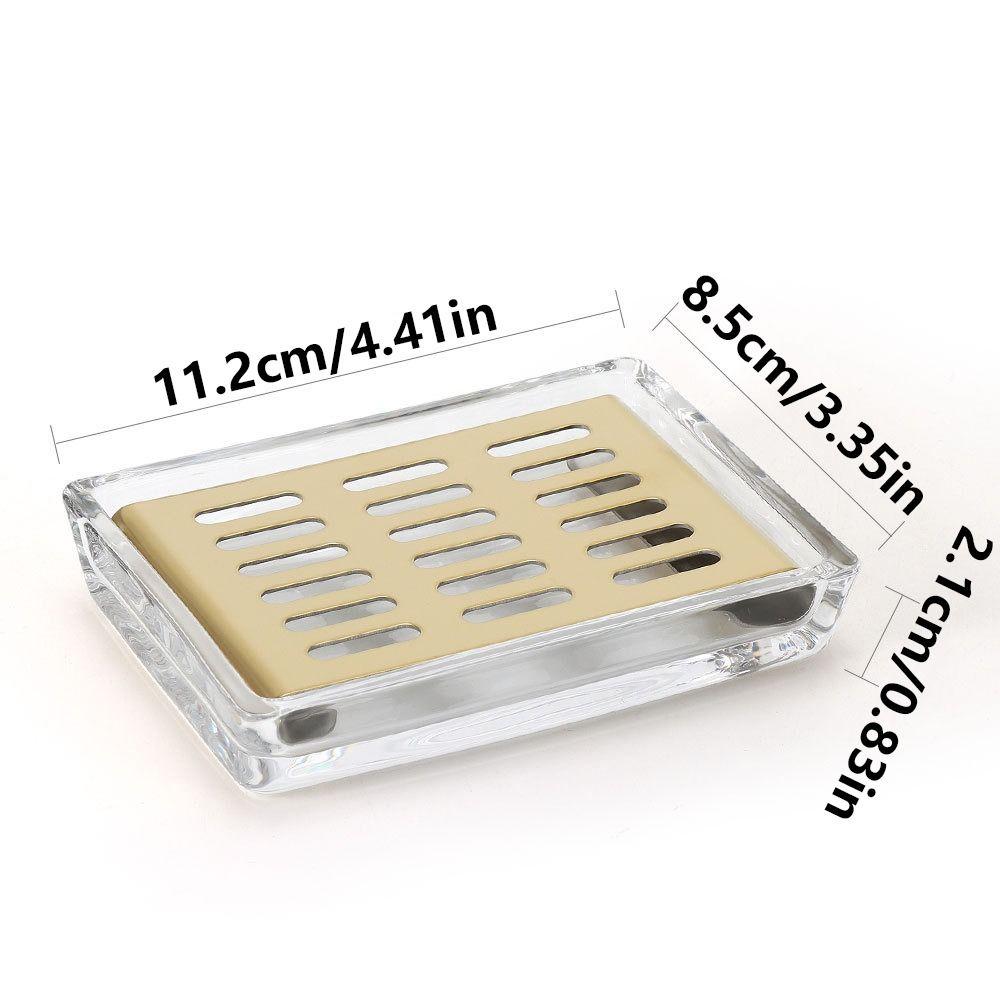 Dual Layer Glass Soap Dish Draining Rack Soap Organizer Rustproof Transparent Soap Box Shower