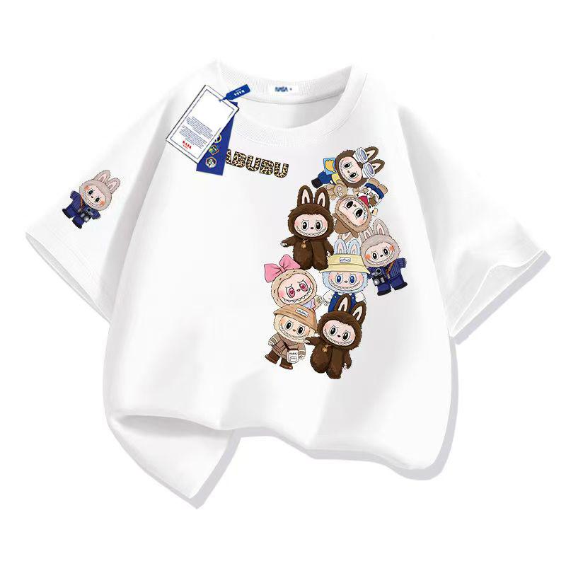 LABUBU Anime 3D Print Cartoon Anime Kids T-Shirt Summer Short Sleeve Tee Girl Boy T-Shirt Tops