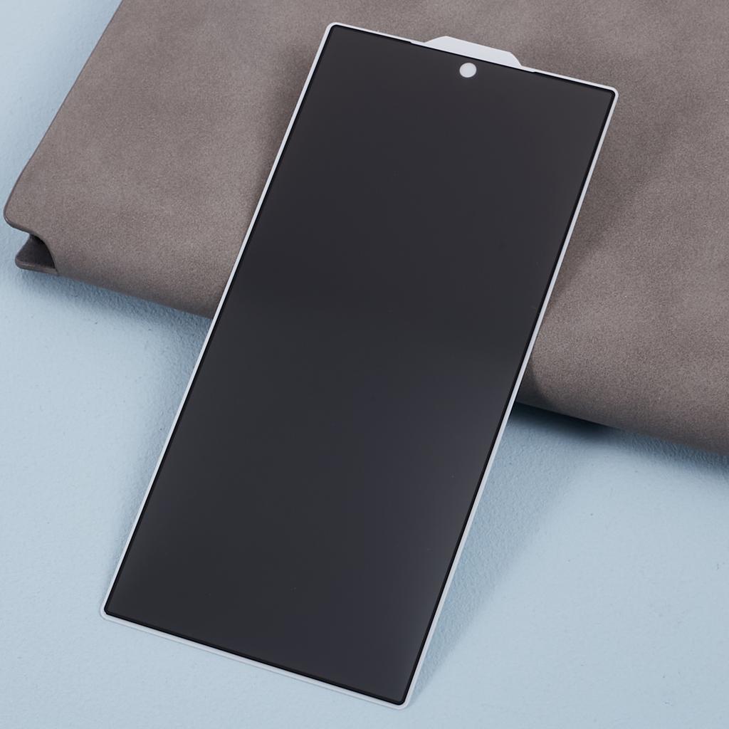 For Samsung Galaxy S25 Ultra Tempered Glass 180 Degree Anti-Peep Film Black Edge Full Screen Protector with Fingerprint Unlock