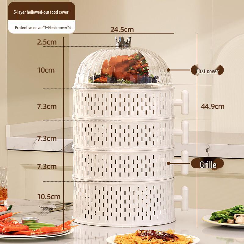 Elevated 5-Layer Stackable Food Cover