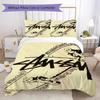 Skateboard Sneaker Street Logo 3Pcs Bedding Set, Retro Skate Culture Duvet Cover & 2 Pillowcases