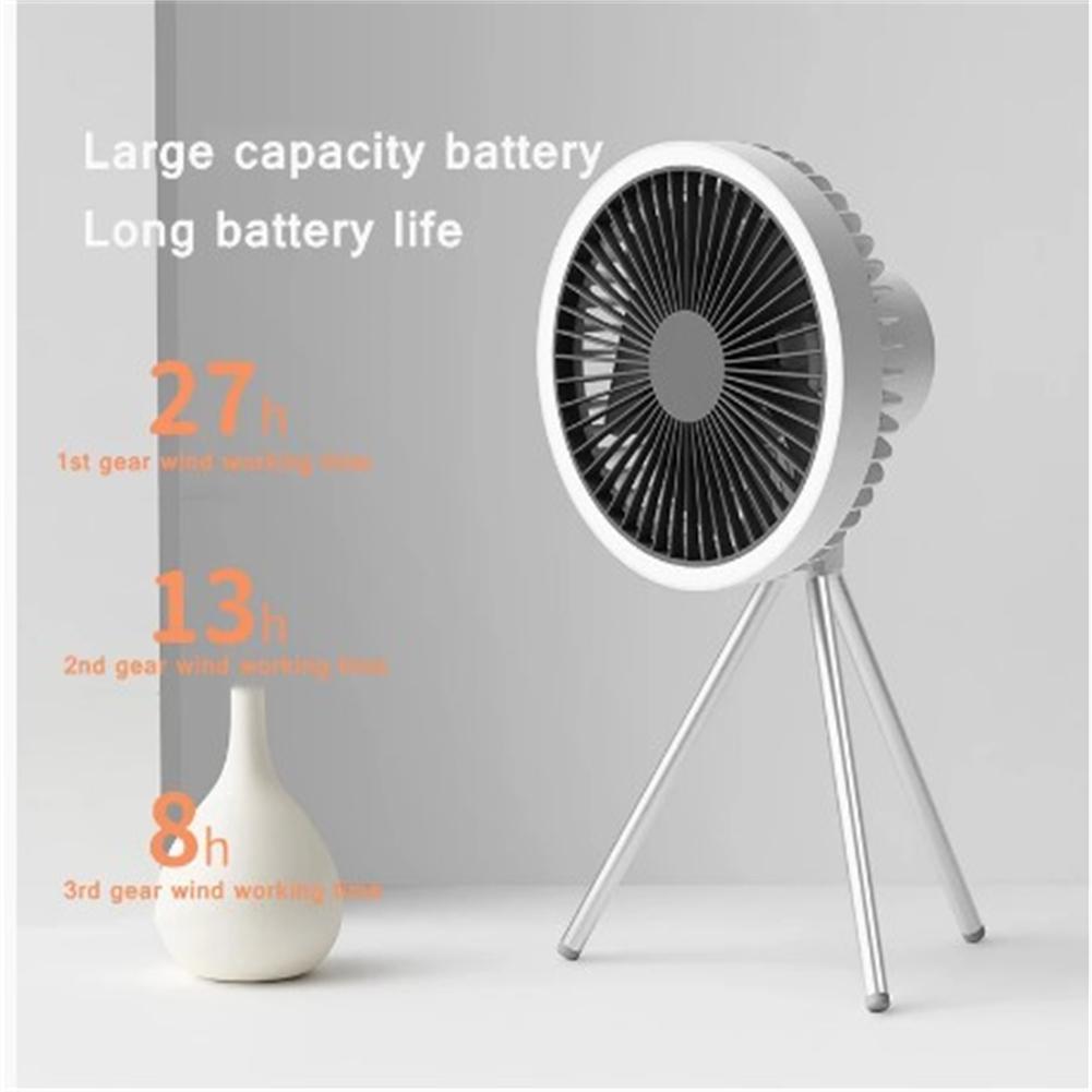Air Cooling Fan 10000mah Battery Capacity Multifunction Home Appliances Usb Chargeable Desk Tripod Stand Ceiling Fan With Night Light White#0