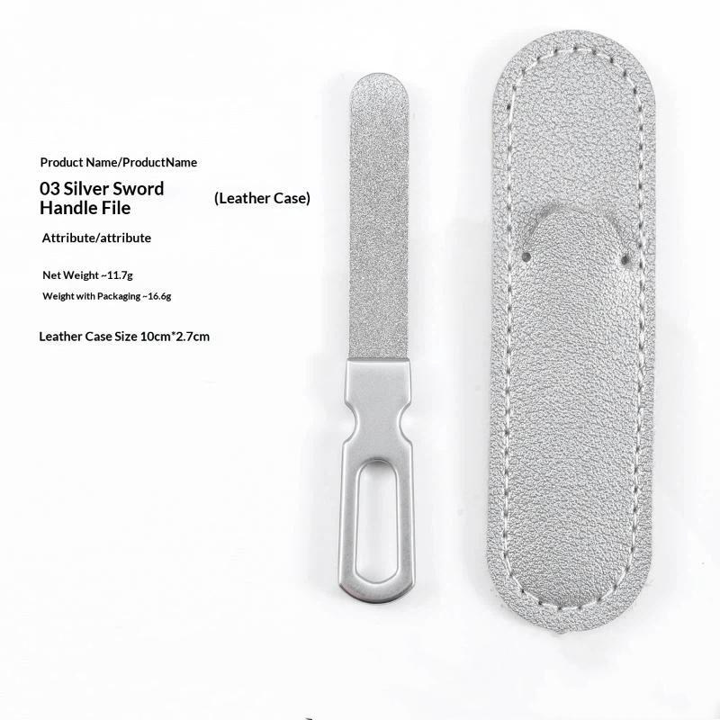 Stainless Steel Diamond Grit Nail File Hypoallergenic Durable Manicure Tool for Natural Acrylic Gel Nails Grooming