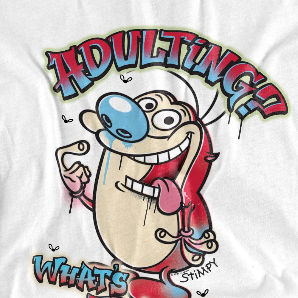 Ren & Stimpy Unisex Adult Adulting Whats That? T-Shirt