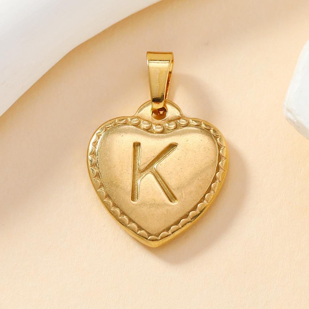 316L Stainless Steel Initial Necklace Letter Heart Pendant Chain For Women Jewelry Accessories