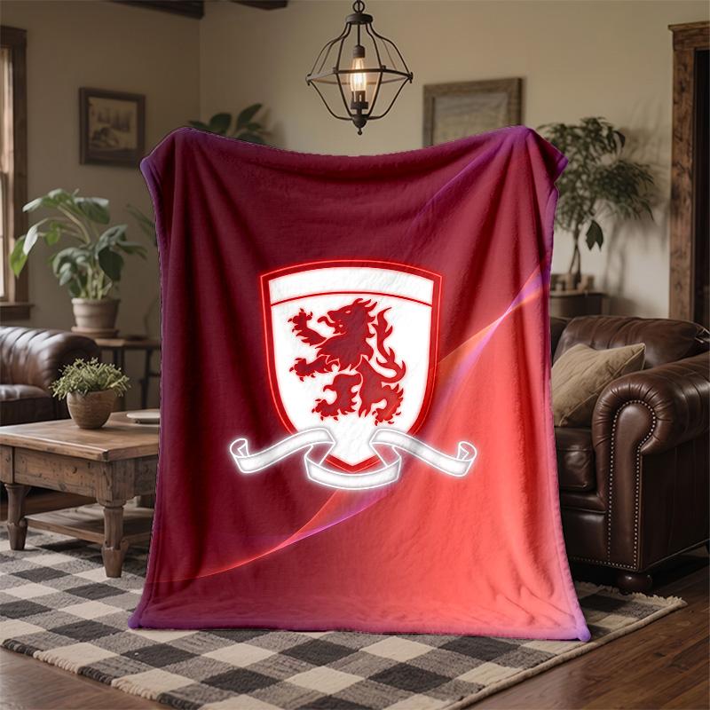 Middlesbrough Fotbalový Potisk Flanelová Deka Měkká Teplá Pohovka Postel Přehoz na Doma Kancelář Ložnice