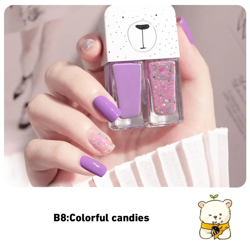 

Двухцветный лак для ногтей без запекания, быстросохнущий, долговечный, телесного цвета, лак для ногтей на водной основе, студенческий премиум-класс, белый прозрачный цвет, хит 2024 года.