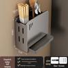 No-Drill Wall-Mounted Kitchen Storage Rack: Multifunctional Holder for Knives, Chopsticks, Pot Lids, and Seasoning Condiments
