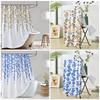 Shower Curtain Floral Print Polyester Fabric White Bathroom Curtain Farmhouse Waterproof Mildew Proof With Hooks 200Cm Classic