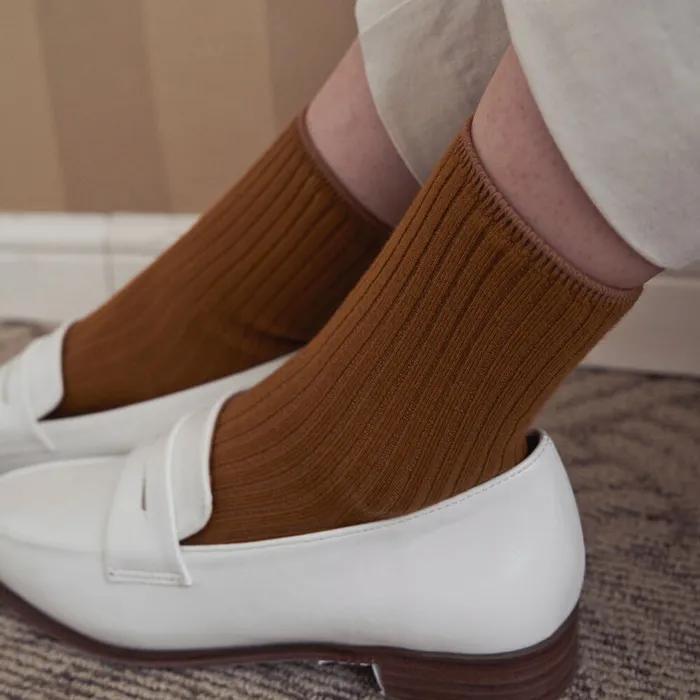 Daily Ribbed Socks - Mustard