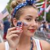 Patriotic Glitter Stick, Red White Blue Star Face Paint for Independence Day, Body Shimmer Crayon for Festival