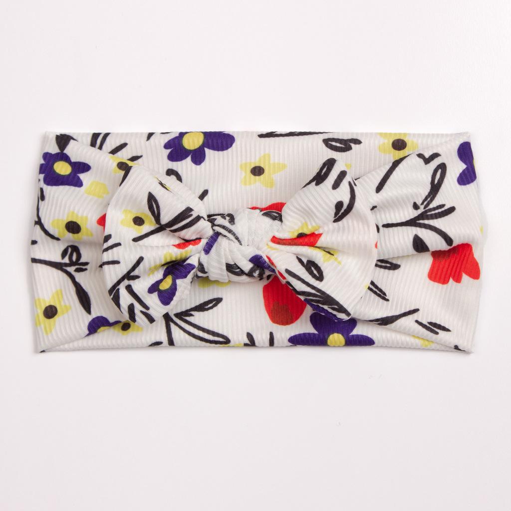 Cozy Baby Hair Band: Soft Print Bow Headscarf for Girls - Perfect for Autumn and Winter
