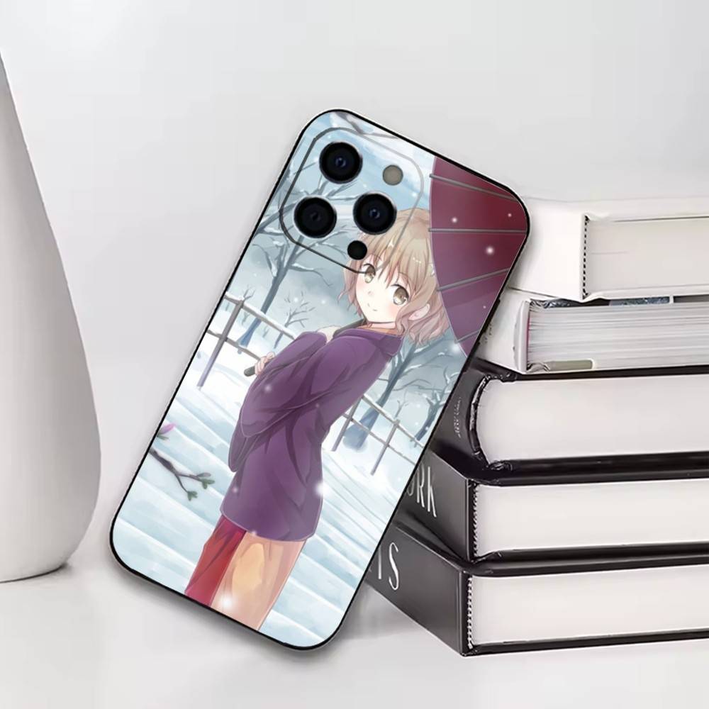 

Hanasaku Iroha Phone Case For iPhone17,16,15,14,13,12,11 Plus,Pro Soft Silicone Black Cover iPhone16se4