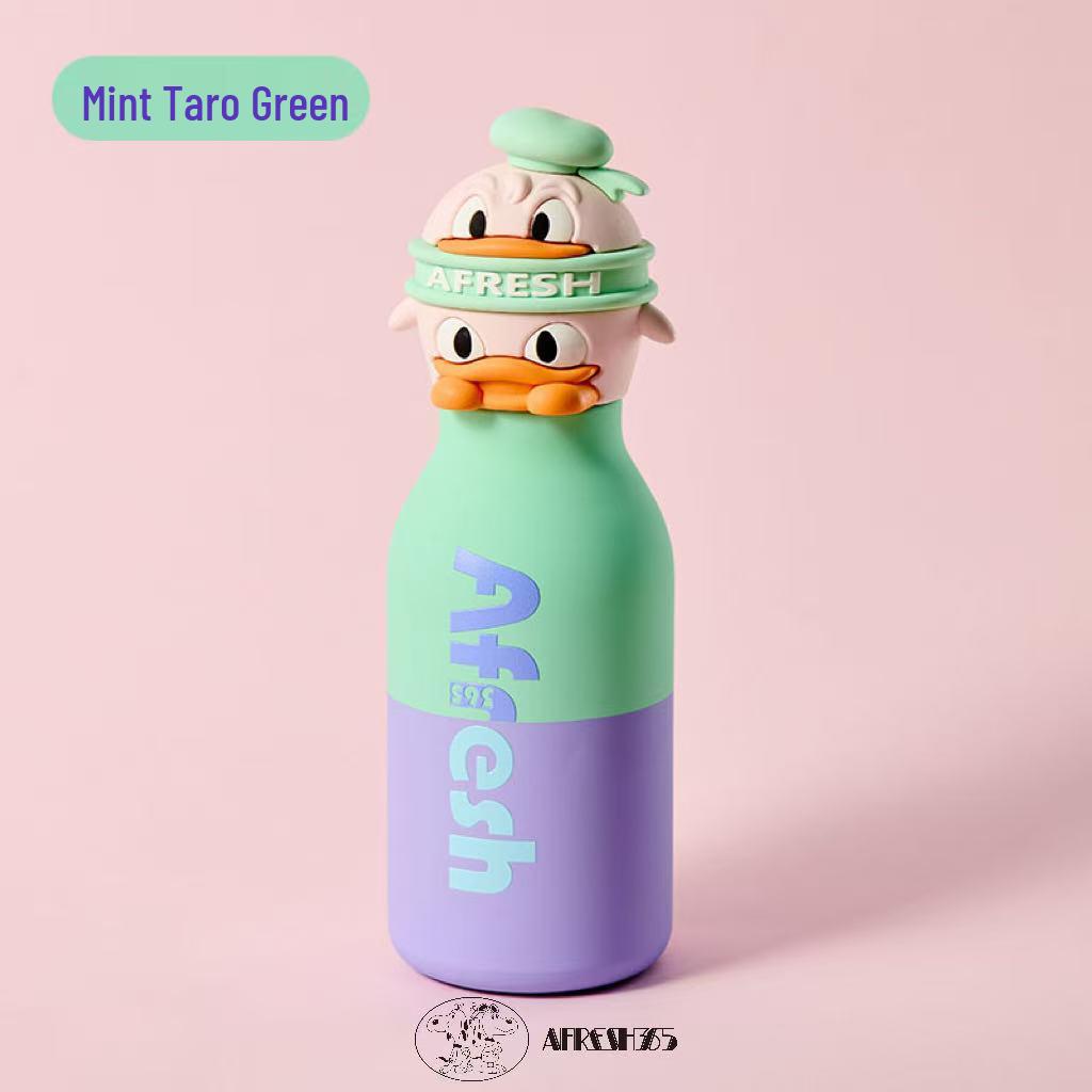 Dual-Color Cute Duck Insulated Stainless Steel Cup - 450ML Portable Sports Water Bottle 450ml