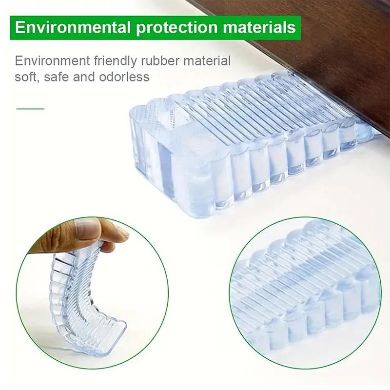 Silicone Door Stop Wedge Safety Stoppers Reusable Shock Absorbent Home Office Anti-Folder Hand Door Stopper Anti-collision Stop