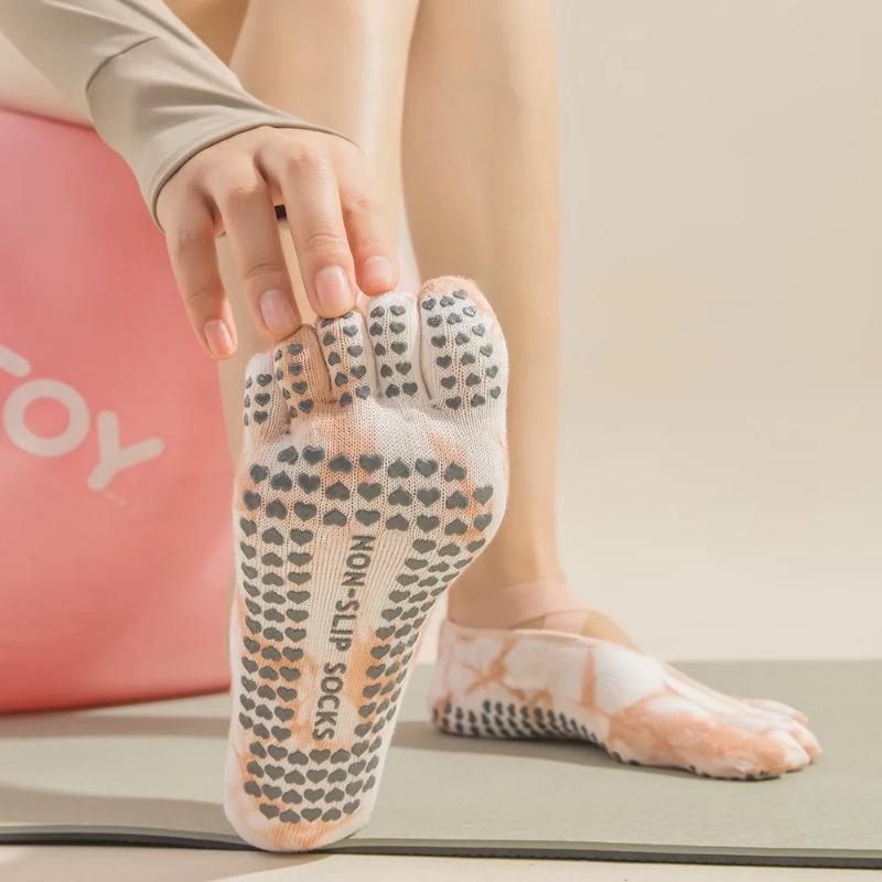 Yoga Non Slip Socks Women's Professional Five Finger Pilates Socks Sports Indoor Split Toe Socks Sweat Absorbent