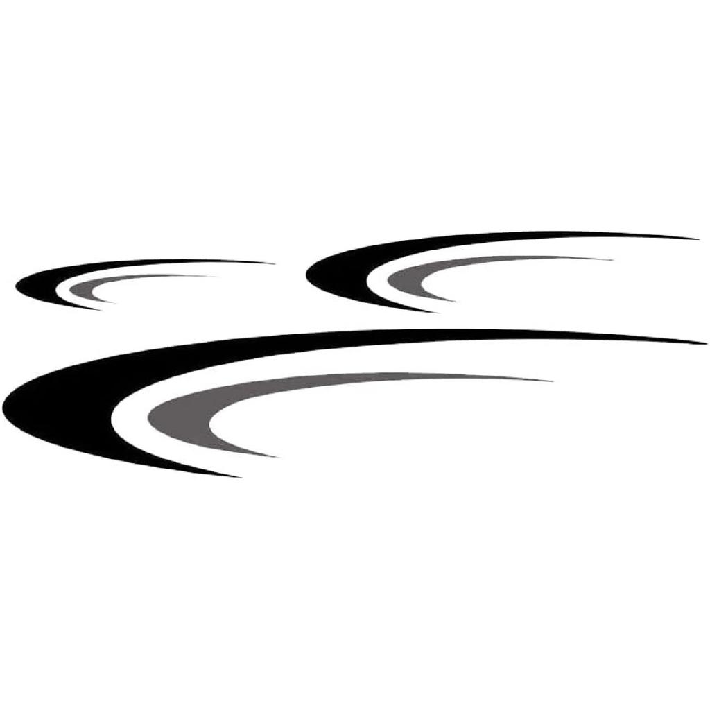 Large Vinyl Decals,Car Body Stickers,Vinyl Stripe Graphics Decals Stickers for Camper,RV,Trailer,Motorhome,Black+Gray,(DB04850ANPCS)