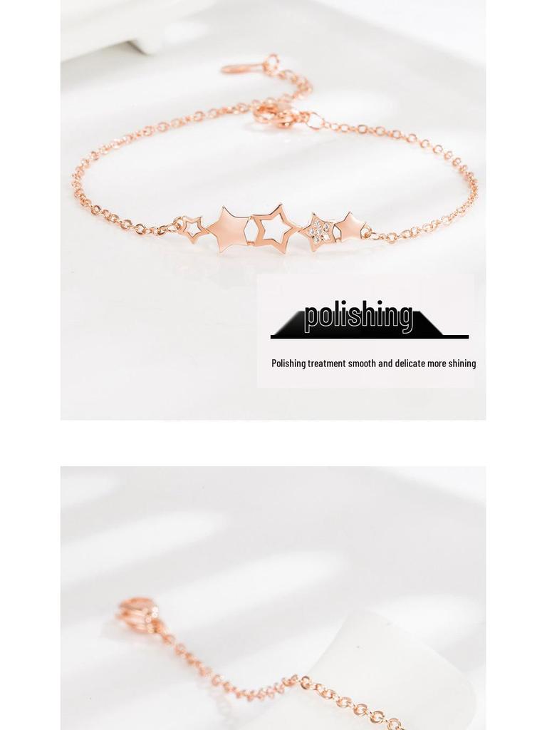 Versatile Zircon Star Bracelet for Women - Personalized Five-Star Design, Perfect for High-End Christmas or Birthday Gift
