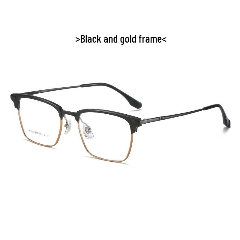 Two-Tone Aluminum Titanium Optical Glasses Frame - Ultra-Light Aviator Design (5102)