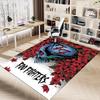 Foo Fighters Floral Skull Design Carpet For Playroom Bedroom Living Room Sofa Home Decorkids Game Area Rug Nonslip Floor Mat
