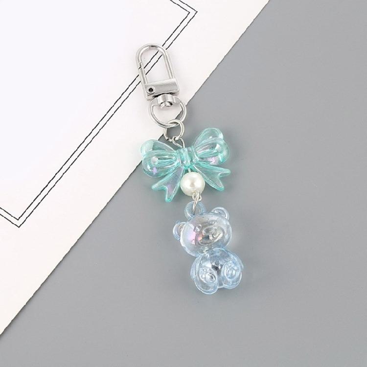 Acryl Charmanter Bär Schlüsselanhänger Anhänger Blickfang Schleife Schlüsselhalter für Schlüssel