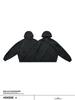Men's Heavyweight Silk Wool Hooded Sweatshirt with High Collar and Zipper - 580g Plus Velvet Warm Jacket