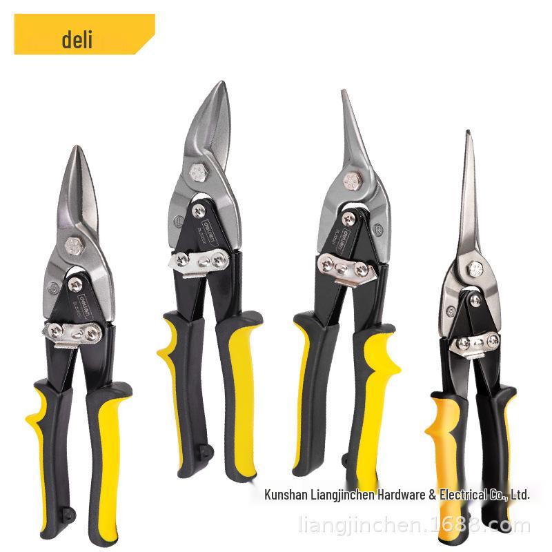 Deli Tools 10-Inch Aviation Snips: Straight, Left, Right Sheet Metal Shears DL20030 DL20030 Straight Head Aviation Shear 250mm