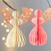 Angel Honeycomb Ornament Paper Angel Hanging Ornament with Sparkling Edge 3D Honeycomb