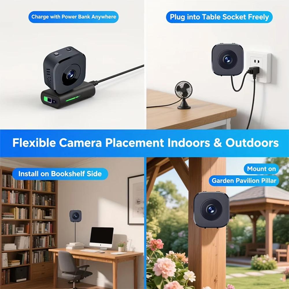 WiFi HD Smart Home Surveillance Camera with Real-time Remote Viewing for Indoor/Outdoor Security