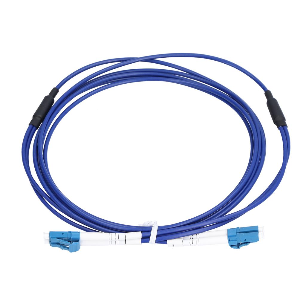 Optical Fiber Patch Cord Armored Jumper Single Mode 2 Core Optic Cable LC UPCLC UPC Blue(5meter )