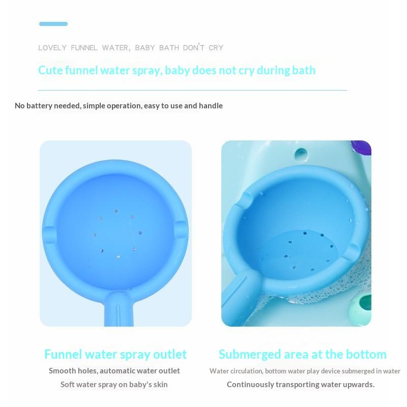 Rainbow Sucker Windmill Bath Toy Water Spray Colorful Waterwheel Interactive Fun Toy for Toddlers Baby Bath Time Play