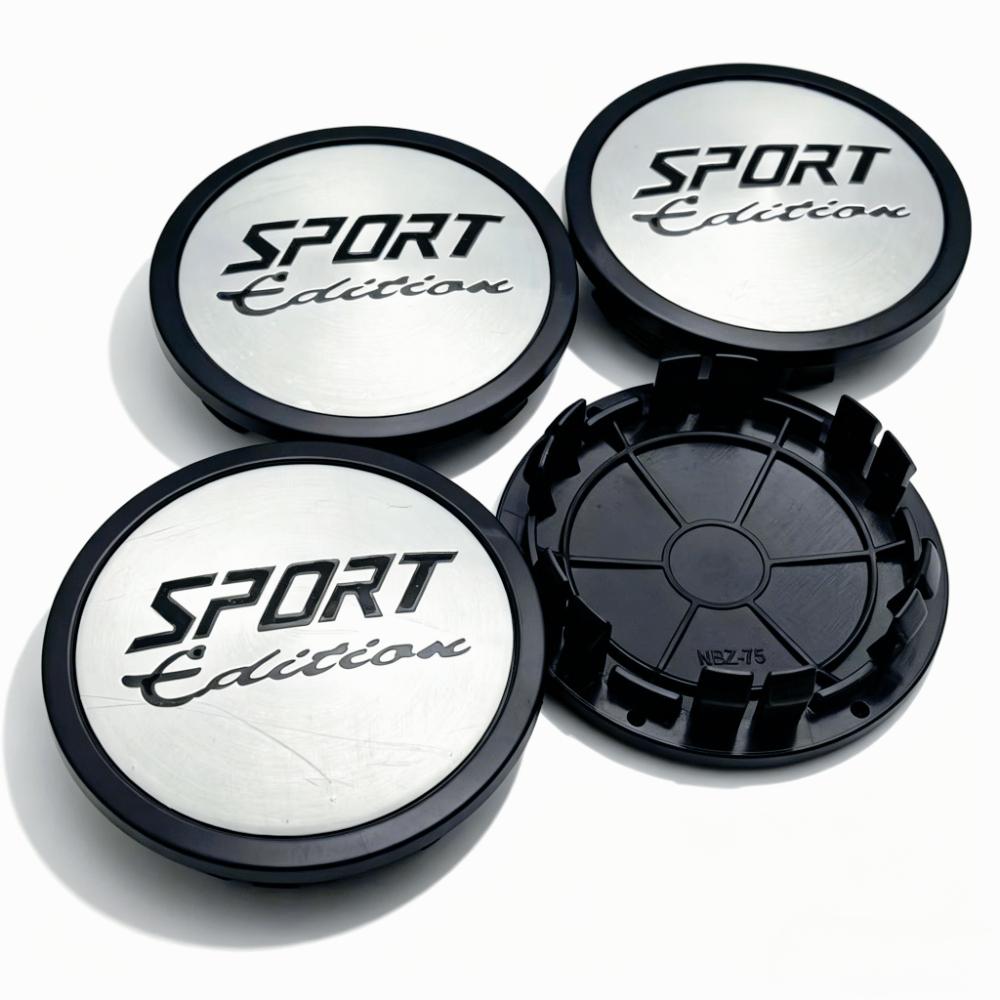 4pcs Sport Edition Logo Emblem Badge Car Wheel Center Caps 75MM Clips 65MM Wheels Hub Cap Rim Hubcaps Dust Cover Car Accessories