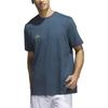 Adidas T Shirts Men's Peacock Blue Crew Neck Moderate Straight Fit IM4614