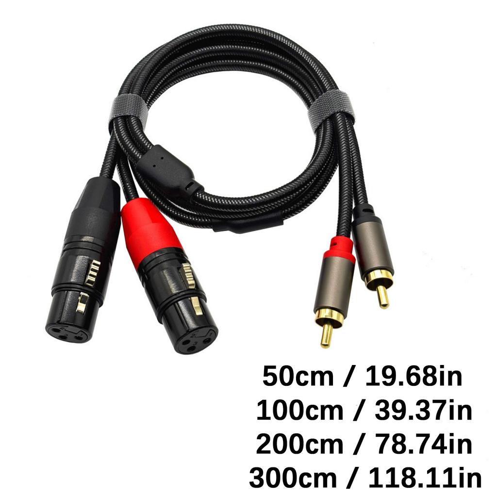 Universal 2RCA To 2XLR Female Balanced Audios Interconnects Cable For Amplifiers And Recording Devices